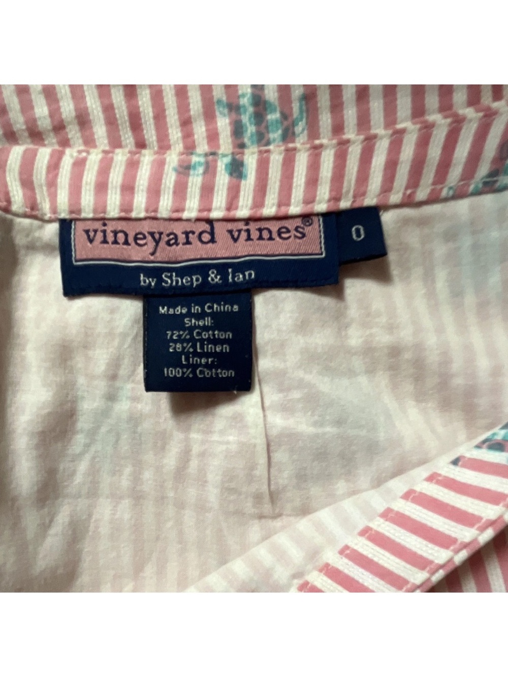 Vineyard Vines Women’s Size 0 Seersucker Mini Skirt Striped Pink White Nautical - Picture 4 of 5